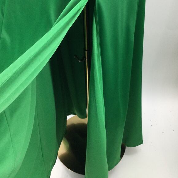 LULU'S L Green VNeck Enchanting Appearance Side Slit Lace-Up Maxi Dress NEW B109 - Picture 5 of 10